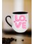 Love Baskılı Hediye Içi Siyah Lüx Kupa Bardak Porselen Çay Kahve Fincanı 2