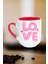 Love Baskılı Hediye Içi Kırmızı Lüx Kupa Bardak Porselen Çay Kahve Fincanı 2