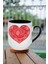 Love Kalp Baskılı Içi Siyah Lüx Kupa Bardak Porselen Çay Kahve Fincanı 1