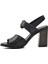 Siyah Hakiki Deri Kadın Topuklu Sandalet 2