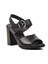 Siyah Hakiki Deri Kadın Topuklu Sandalet 3