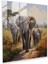 Artistic Glass Print– Serene African Elephant Family, 30X30 1