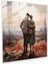 Whispering Farewell Glass Print - Soldiers Bidding Farewell - Romantic Watercolor Glass Wall Art, 30X30 1