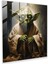Realistic Oil Portrait Glass Print Of Jedi Master Yoda, Radiating Wisdom And Serenity Glass Wall Art, 30X30 1