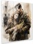 Whispered Goodbye Glass Print - World War One Soldier Bidding Farewell - Glass Wall Art Home Decoration, 30X30 1