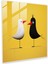 Minimalist Interpretation Glass Print Of Sylvester And Tweety Bird In Clean Lines And Bold Colors - Wall Decoration, 30X30 1