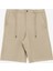 Bağlamalı Bel Basic Bej Erkek Bermuda Şort F4SM-SHT-0757 1