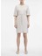 Bisiklet Yaka Düz Açık Gri Kısa Kadın Elbise Structure Twll Mını Shıft Dress 1