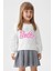 Ekose Kare Etekli Tarz Organik Barbie Baskılı Sweat Etek Takım 1