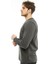 Sweatshirt Bisiklet Yaka Içi Polarlı 3 İplik Pamuklu Normal Kesim Erkek Antrasit 5