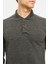 Sweatshirt Polo Yaka Içi Polarlı 3 İplik Pamuklu Normal Kesim Erkek Antrasit 3