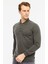 Sweatshirt Polo Yaka Içi Polarlı 3 İplik Pamuklu Normal Kesim Erkek Antrasit 5