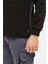 Sweatshirt Polo Yaka Içi Polarlı 3 İplik Pamuklu Normal Kesim Erkek Siyah 4