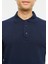 Sweatshirt Polo Yaka Içi Polarlı 3 İplik Pamuklu Normal Kesim Erkek Lacivert 4