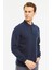 Sweatshirt Polo Yaka Içi Polarlı 3 İplik Pamuklu Normal Kesim Erkek Lacivert 5
