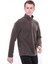 Erkek Normal Kesim Dik Yaka Yarım Fermuarlı Polar Sweatshirt Füme 4