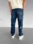 Abluka Online Baggy Fit Distressed Jean Pantolon Lacivert 3