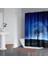 Banyo Duş Perdesi Ay Desen Manzaralı Dijital Baskılı Banyo Perdesi, Tek Kanat C HALKALI-180X200 cm 4