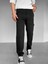 Blok Yama Detaylı Slim Fit Pantolon Siyah 2