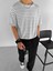 Oversize Yatay Çizgi Desenli Örme T-Shirt Ekru 2