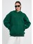 Yeşil Hoodie, Oversize Hoodie, Kadın Hoodie, Kanguru Cepli Kapüşonlu 4