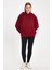 Bordo Hoodie, Oversize Hoodie, Kadın Hoodie, Kanguru Cepli Hoodie, Lastikli Hoodie 1