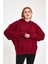 Bordo Hoodie, Oversize Hoodie, Kadın Hoodie, Kanguru Cepli Hoodie, Lastikli Hoodie 5