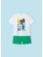 Erkek Çocuk 2 Parça Baskılı T-Shirt - Şort Takım Yeşil 3
