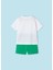 Erkek Çocuk 2 Parça Baskılı T-Shirt - Şort Takım Yeşil 4