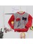 Çift Fiyonklu Kız Çocuk Polar Sweatshirt Bisiklet Yaka Gri - Kırmızı 1- 10 Yaş 3