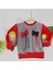Çift Fiyonklu Kız Çocuk Polar Sweatshirt Bisiklet Yaka Gri - Kırmızı 1- 10 Yaş 4