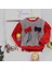 Çift Fiyonklu Kız Çocuk Polar Sweatshirt Bisiklet Yaka Gri - Kırmızı 1- 10 Yaş 5