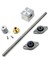 Takım 200MM Uzunluk 8mm Dia Gümüş Dikey 2mm Kurşun Vida Çubuk ve Yastık Blok Monteli Rulman T8 Kurşun Vida Kiti 3D Yazıcı Için (Yurt Dışından) 5
