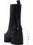 Kadın Siyah Kalın Topuklu Fermuarlı Deri Bot 4