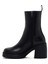 Kadın Siyah Kalın Topuklu Fermuarlı Deri Bot 5