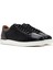 Erkek Siyah Bağcıklı Deri Sneaker 3
