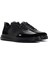 Erkek Siyah Bağcıklı Deri Sneaker 3