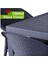 Camlı Antrasit 90X150 cm Rattan Bahçe Balkon Masası 2