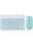 Hegitech Doogee T10E 10.1" Uyumlu Kablosuz Bluetooth Şarj Edilebilir Mini Q Klavye Mouse Set - Mavi 1