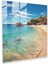 Azure Haven Cam Baskı - Gerçekçi Tenha Plaj Cam Duvar Sanatı, 30X30 1