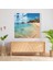 Azure Haven Cam Baskı - Gerçekçi Tenha Plaj Cam Duvar Sanatı, 30X30 2