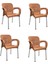 4 Adet Metal Ayaklı Plastik Sandalye Koltuk Teak 1
