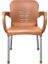 4 Adet Metal Ayaklı Plastik Sandalye Koltuk Teak 2