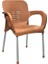 4 Adet Metal Ayaklı Plastik Sandalye Koltuk Teak 3