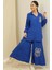 Yanları Yırtmaçlı Tunik Gömlek Beli Lastikli Cepli Palozzo Pantolon Nakışlı Oversize 2'li Takım 2