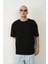 Tarz Yeri Unisex Basic Bisiklet Yaka Oversize T-Shirt - Siyah 3