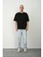 Tarz Yeri Unisex Basic Bisiklet Yaka Oversize T-Shirt - Siyah 4