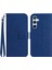 Samsung Galaxy S24 Için+ Kayak Dayanımı Pu Deri Sapfire Telefon Kılıfı (Yurt Dışından) 1