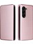 Samsung Galaxy Z Fold5 5g Karbon Fiber Doku Kartı Tutucu Deri Damla Kaplı Altın Telefon Kılıfı (Yurt Dışından) 1