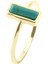 Gümüş 925 Ayar Kadın Gümüş Yüzük Yeşil Taşlı Altın Kaplama 1